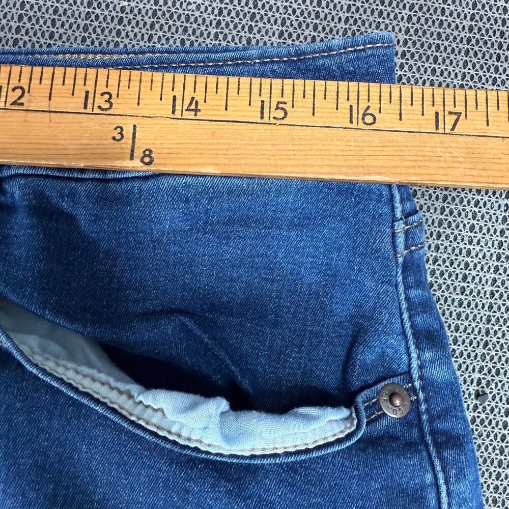 Levis Womens W32 L32 Blue Curvy Bootcut Mid-Rise Denim Jeans Stretch - Picture 5 of 13